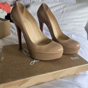 Christian Louboutin Nude Patent Leather Pumps